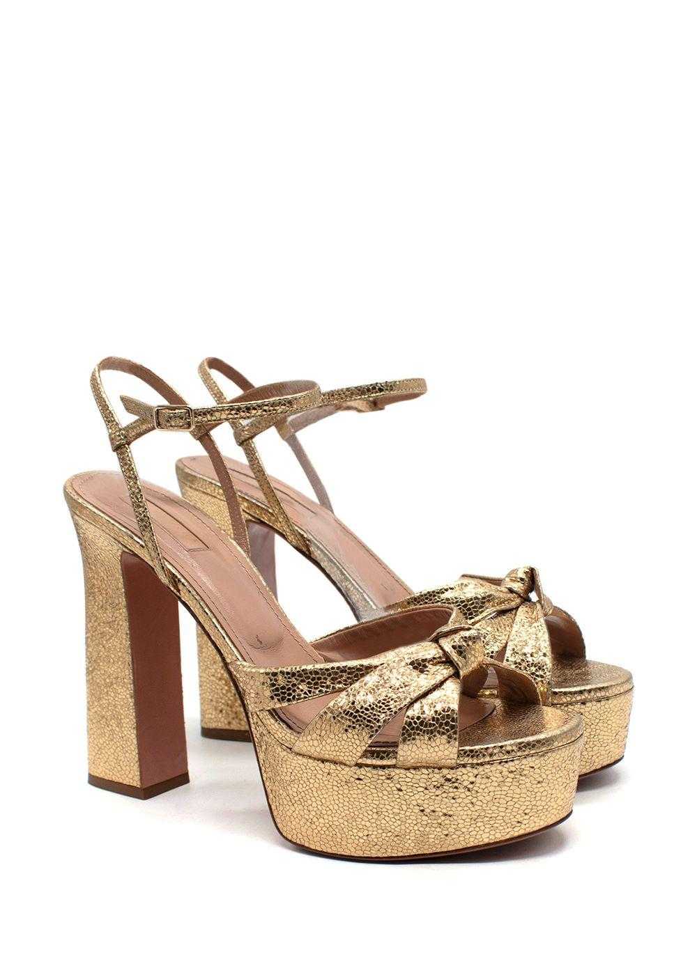 Managed by hewi Aquazzura Gold Baba 125 Platform … - image 1