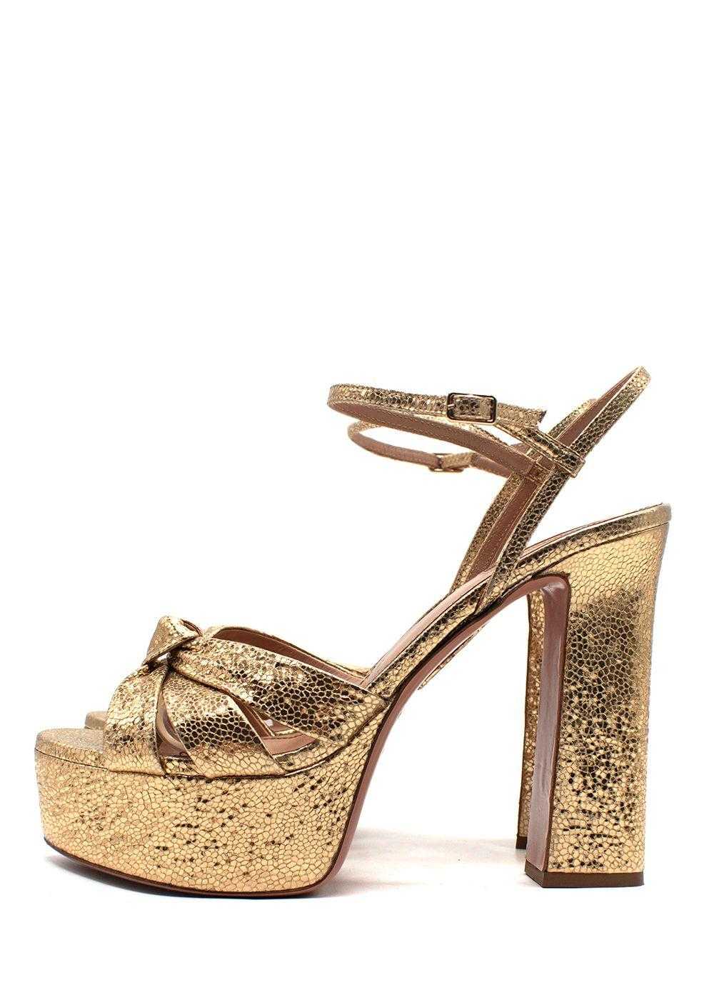 Managed by hewi Aquazzura Gold Baba 125 Platform … - image 2