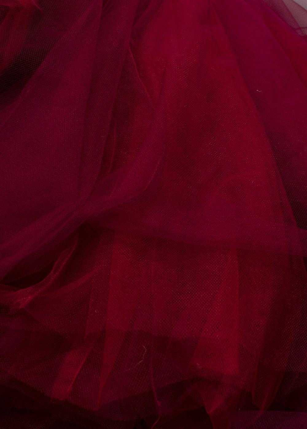 Managed by hewi Costarellos Wine Plunge Tulle Gown - image 6