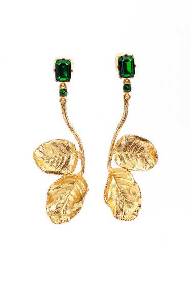 OSCAR DE LA RENTA Falling Leaf Crystal Earrings