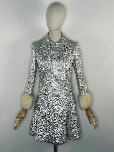 1960s silver brocade ensemble - image 1