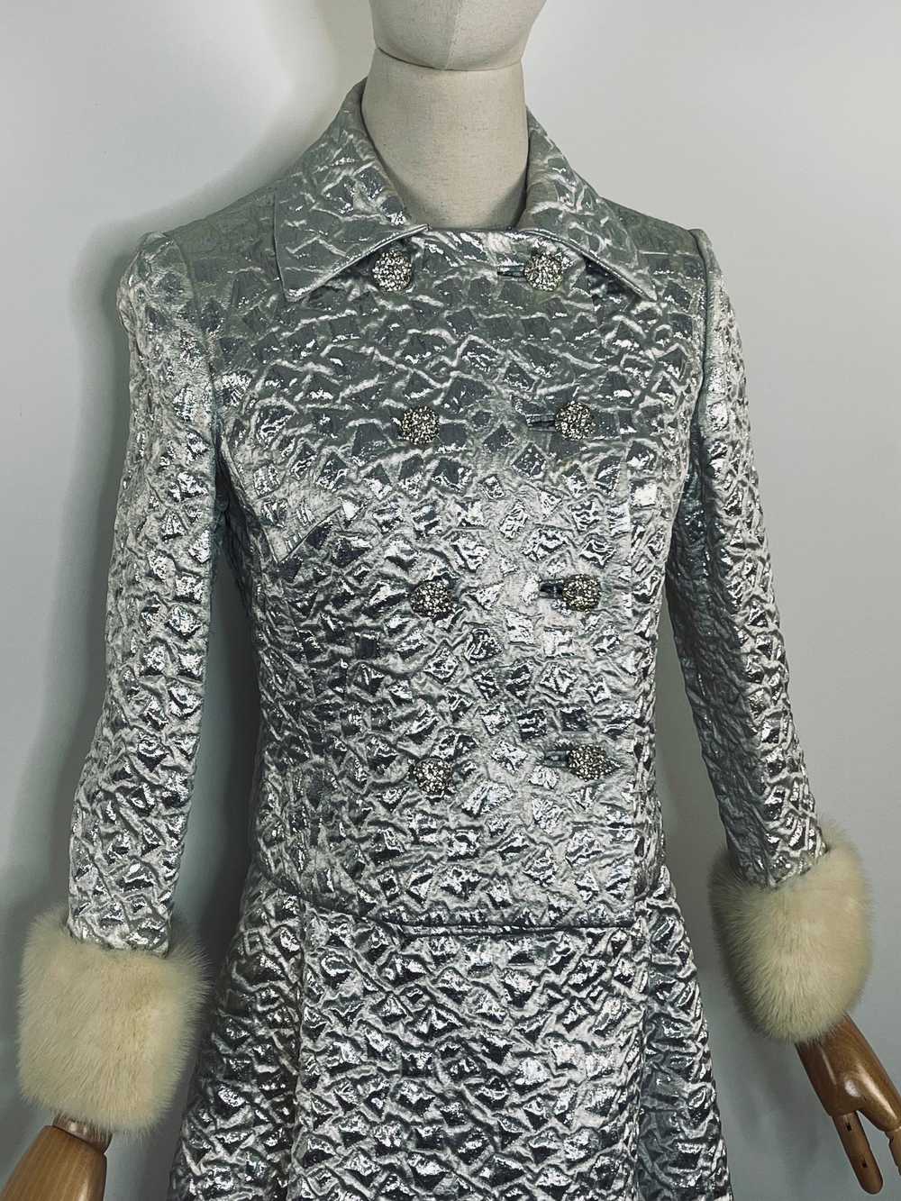 1960s silver brocade ensemble - image 2