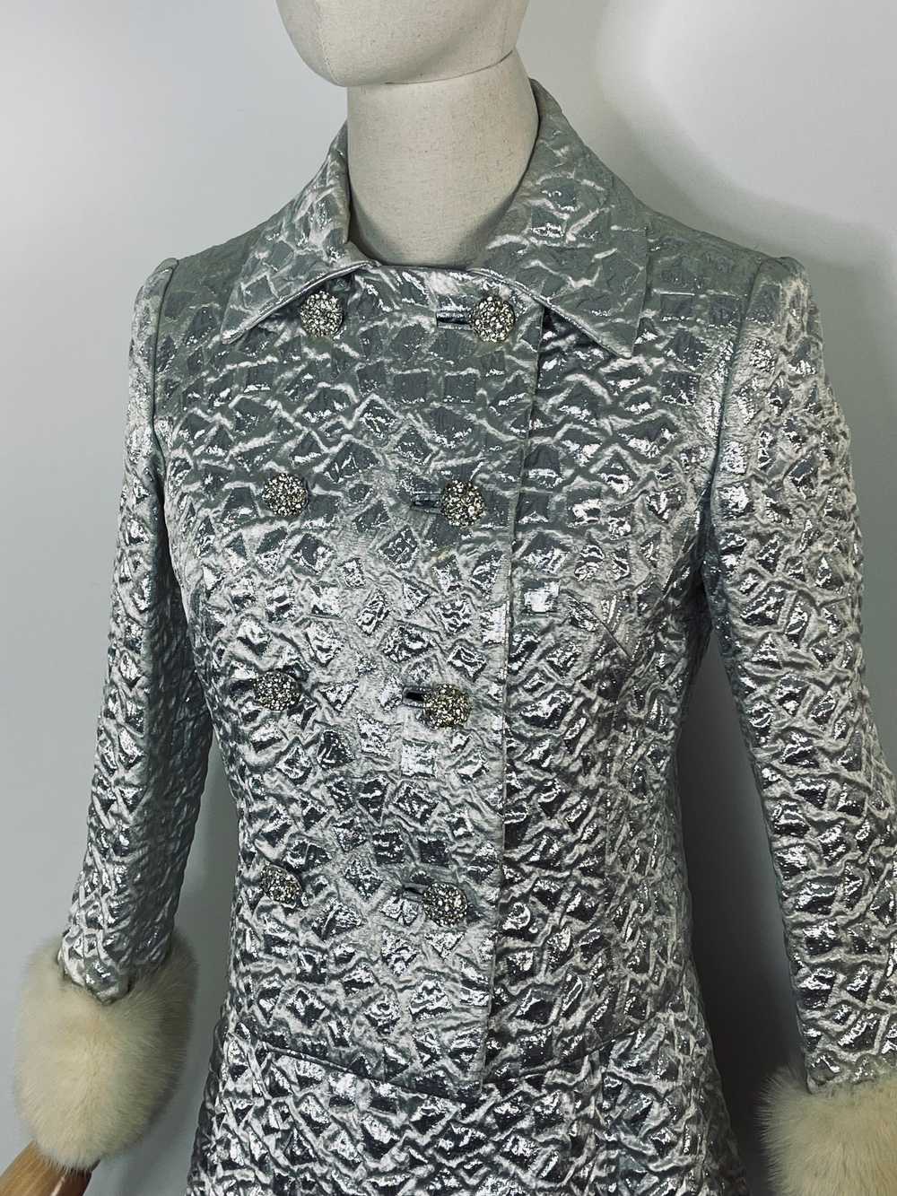 1960s silver brocade ensemble - image 3