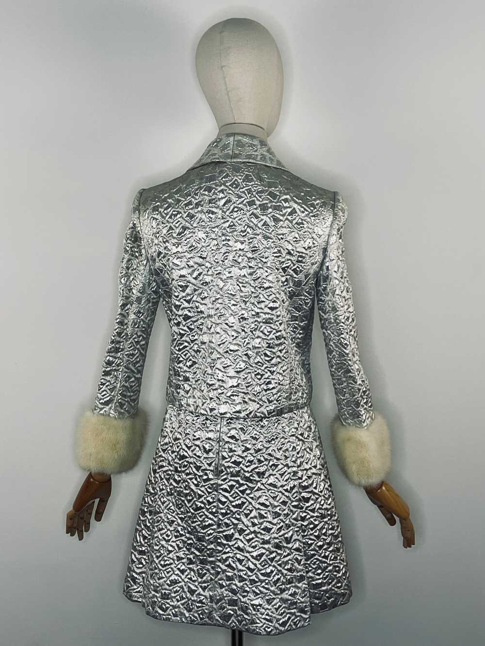 1960s silver brocade ensemble - image 4