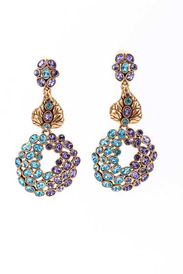 OSCAR DE LA RENTA Wild Violet Hoop Drop Earrings