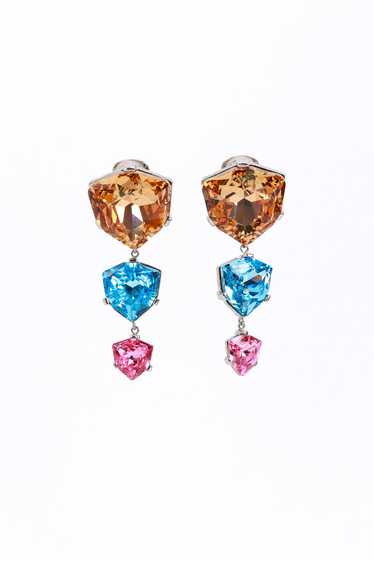 OSCAR DE LA RENTA Color Block Gem Drop Earrings