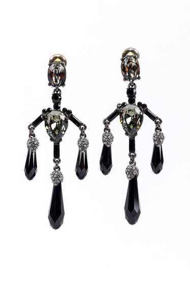 OSCAR DE LA RENTA Dark Crystal Chandelier Drop Ear