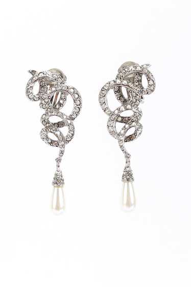 OSCAR DE LA RENTA Swirl Pearl Drop Earrings