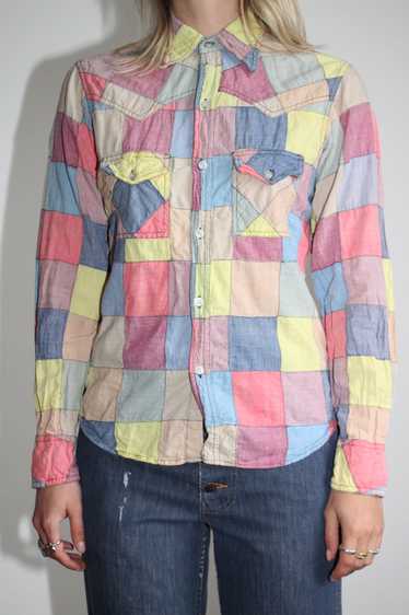 Vintage 1970's Patchwork Button Down Shirt