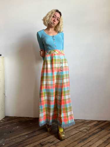 Vintage 1960's - Early 70's Sue Brett Pastel Maxi 