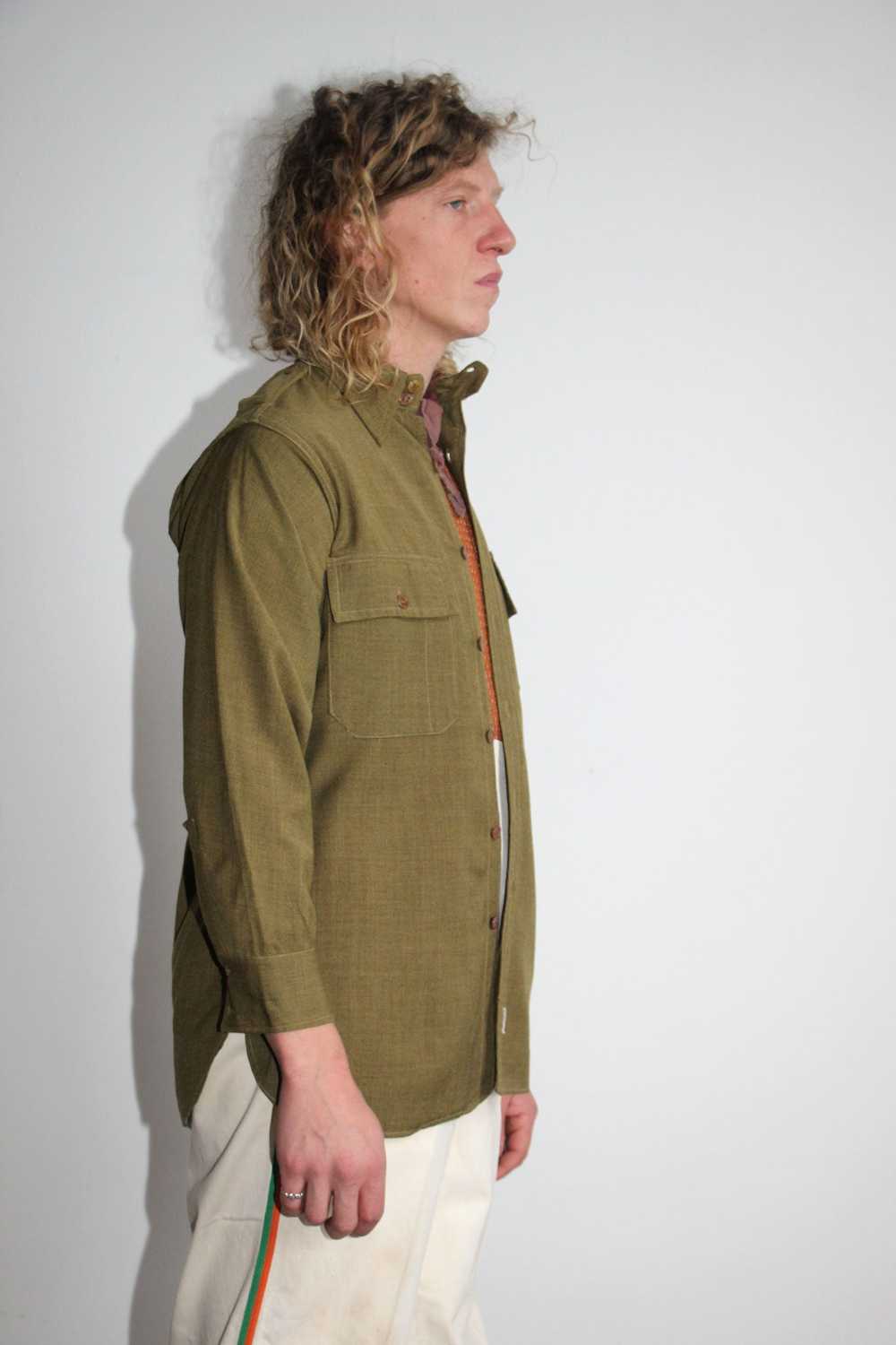 Vintage Chin Strap Wool Army Button Down - image 1