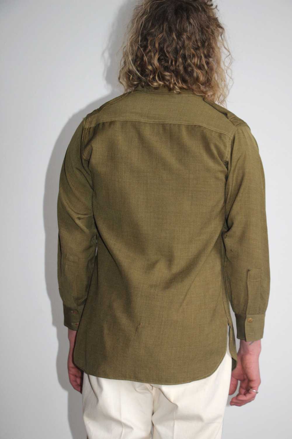 Vintage Chin Strap Wool Army Button Down - image 4