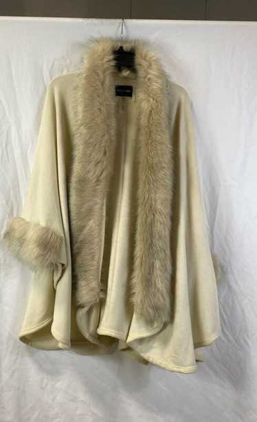 Dolce Cabo Womens Beige Faux Fur Trim Open Front … - image 1