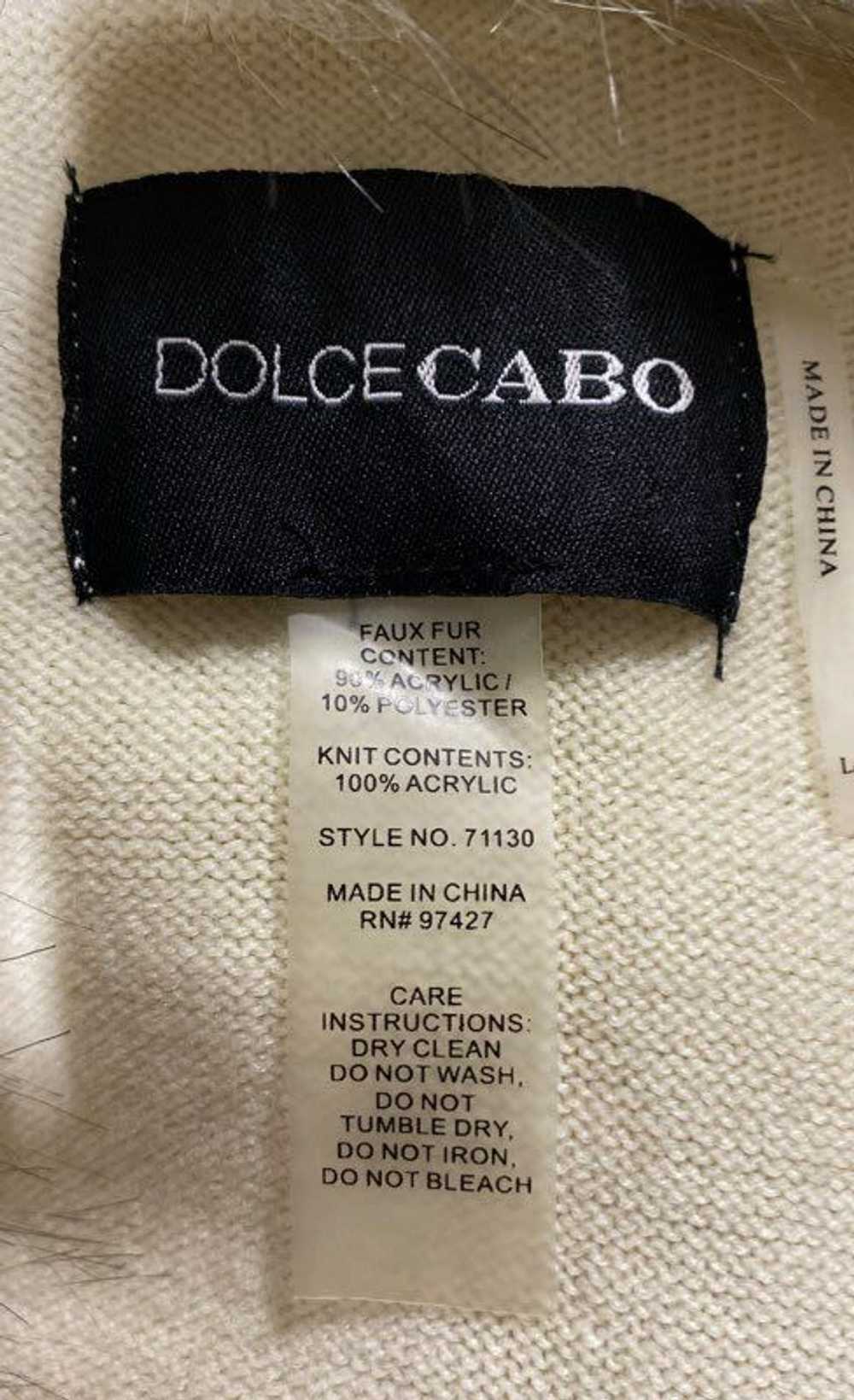 Dolce Cabo Womens Beige Faux Fur Trim Open Front … - image 3