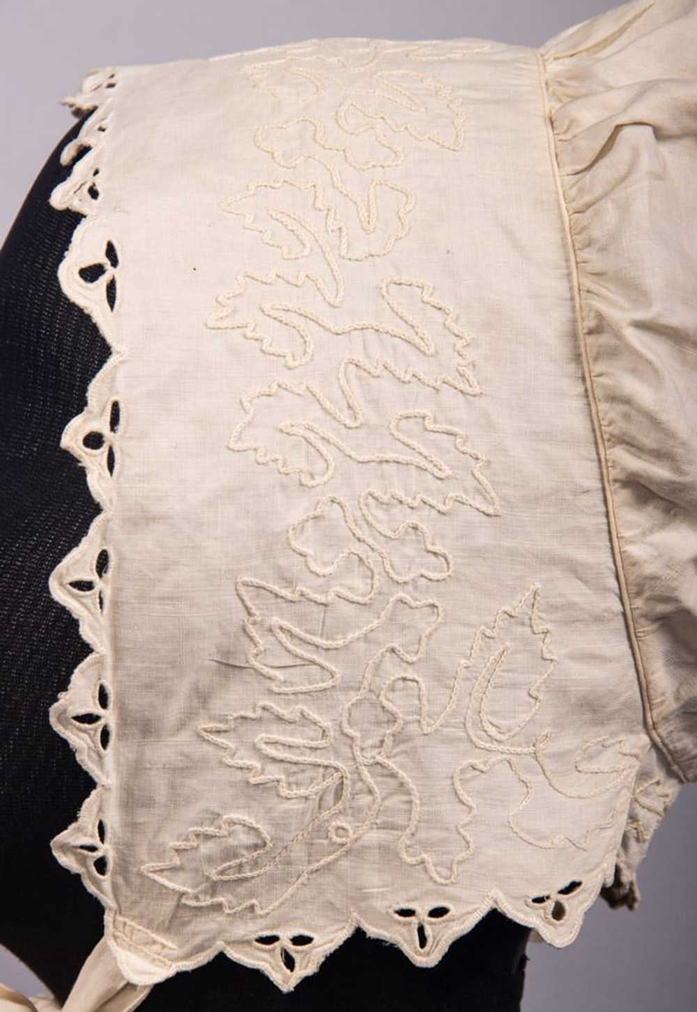 THREE EMBROIDERED OR LACE BONNETS, 1840-1850s - image 7