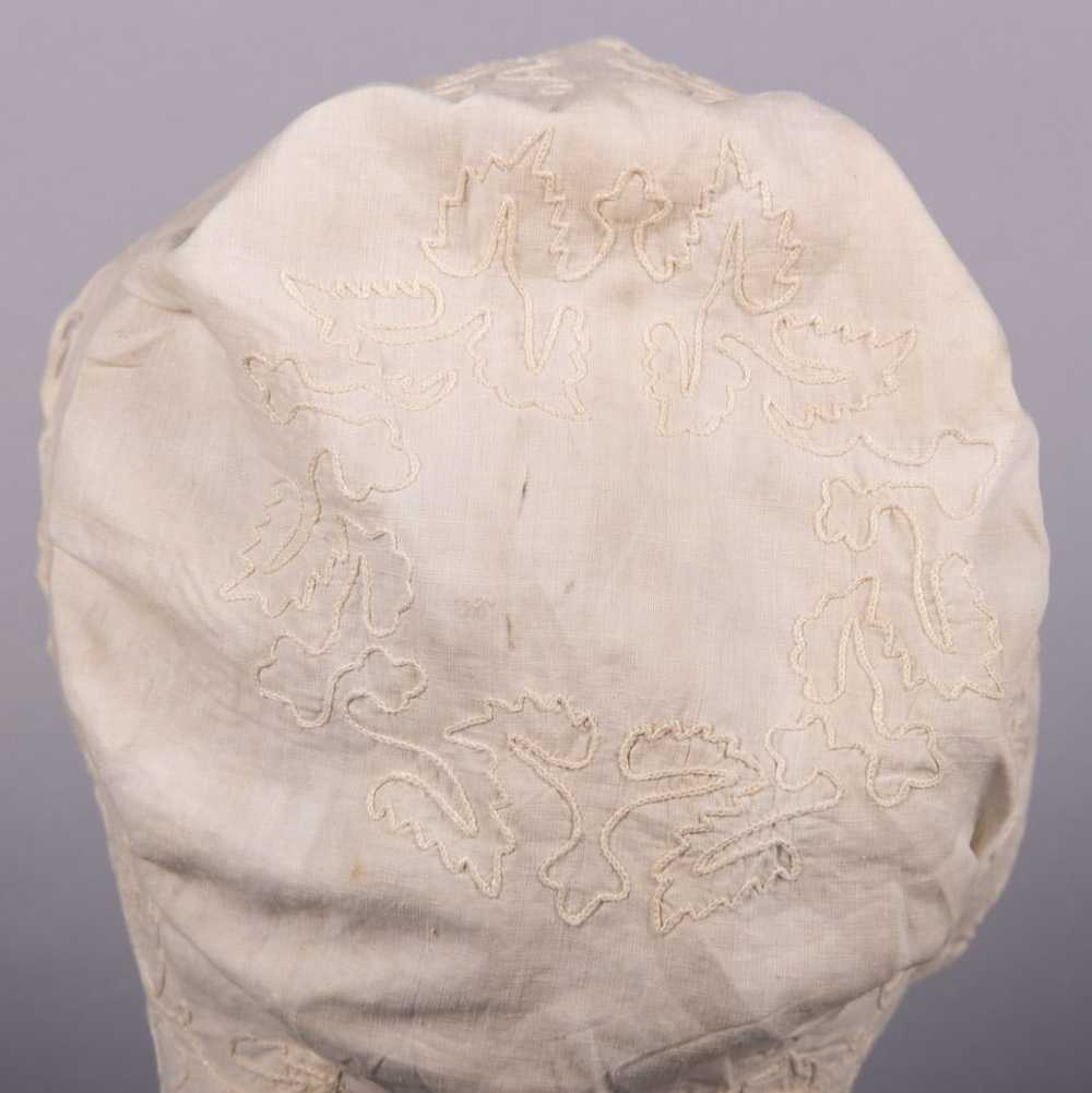 THREE EMBROIDERED OR LACE BONNETS, 1840-1850s - image 8