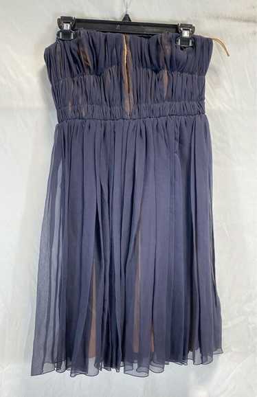 NWT Carven Womens Blue Pleated Strapless Cocktail 