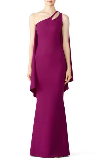 Chiara Boni La Petite Robe Purple Back Drape Gown