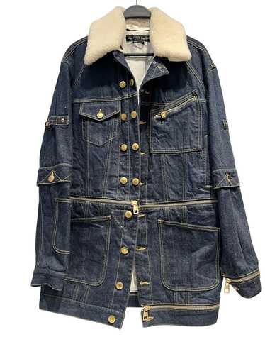 Alexander McQueen/Denim Jkt/46/Denim/NVY/Fur colla