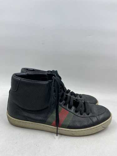 Authentic Gucci Black Leather Hi Top Sneaker M 8