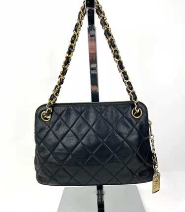 CHANEL Quilted Lambskin Leather Vintage 24K Plate… - image 1