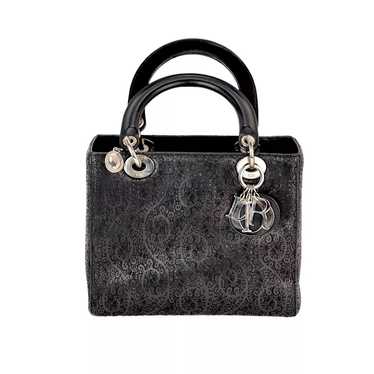 Christian Dior Medium Lady Laced Black Leather Li… - image 1