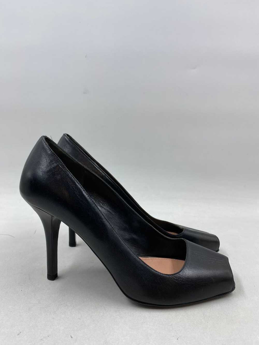 Authentic Prada Black Leather Peep Toe Pump W 9 - image 1