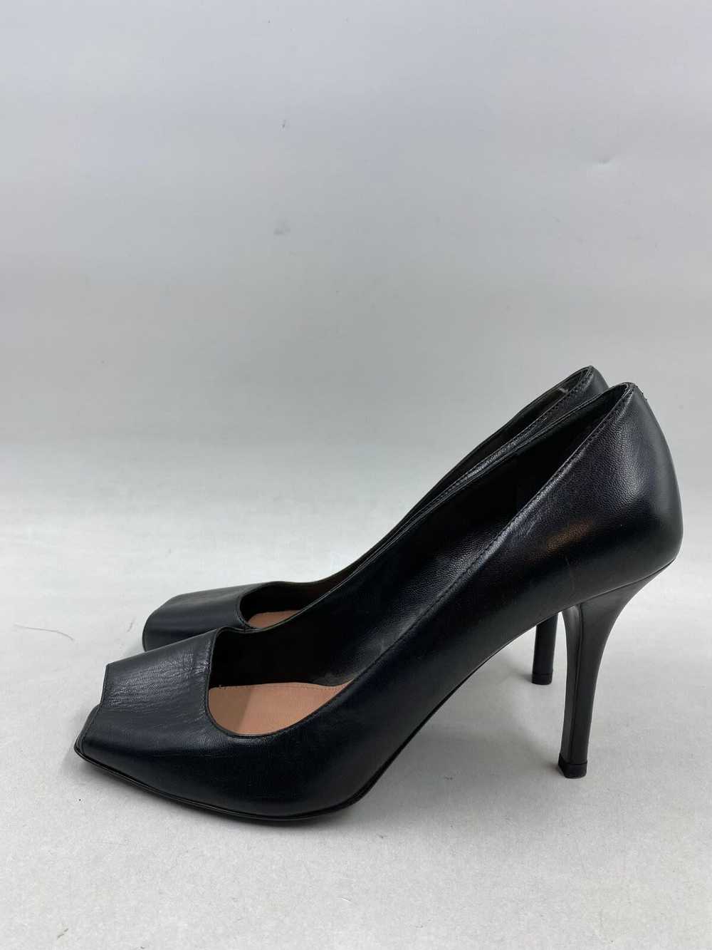 Authentic Prada Black Leather Peep Toe Pump W 9 - image 3