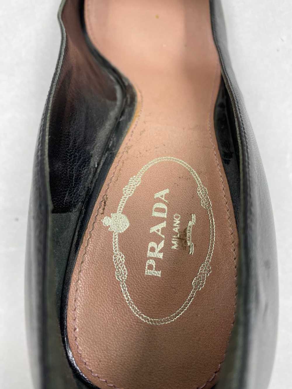 Authentic Prada Black Leather Peep Toe Pump W 9 - image 5