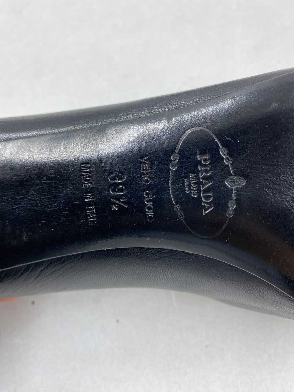 Authentic Prada Black Leather Peep Toe Pump W 9 - image 6