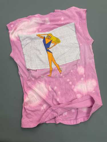 *AS-IS* 1980S BEACH BITCH BLEACHED OUT PINK SLEEV… - image 1