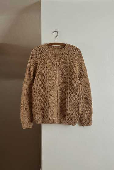 1970's CAMEL WOOL FISHERMAN KNIT