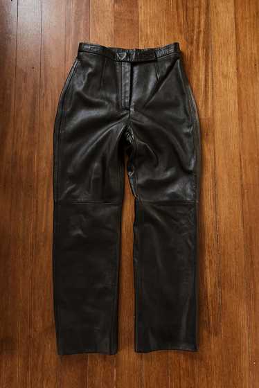 1990's BLACK BUTTERY SOFT LEATHER TROUSERS | SIZE 