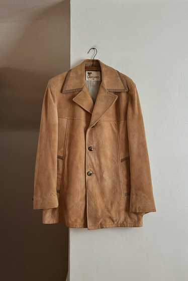 1970's SOFT CAMEL SUEDE BLAZER JACKET | SIZE L/XL