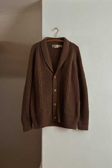 1970's COFFEE THICK KNIT CARDIGAN