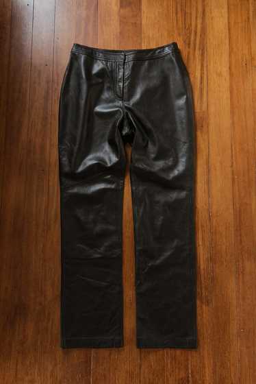 Y2K BLACK LAMBSKIN TROUSERS | SIZE 28/29