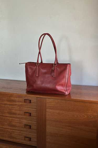 1990's COACH RED LEATHER WEEKENDER TOTE