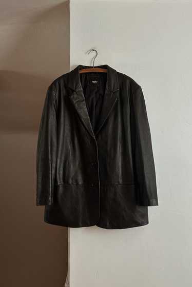 1990's CLASSIC BLACK LEATHER JACKET | SIZE XL