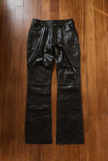 1990's BLACK WILSONS LEATHER TROUSERS | SIZE 29