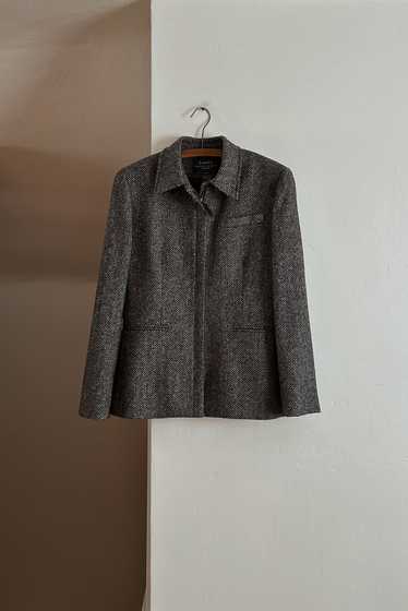 1990's RALPH LAUREN HERRINGBONE WOOL ZIP JACKET