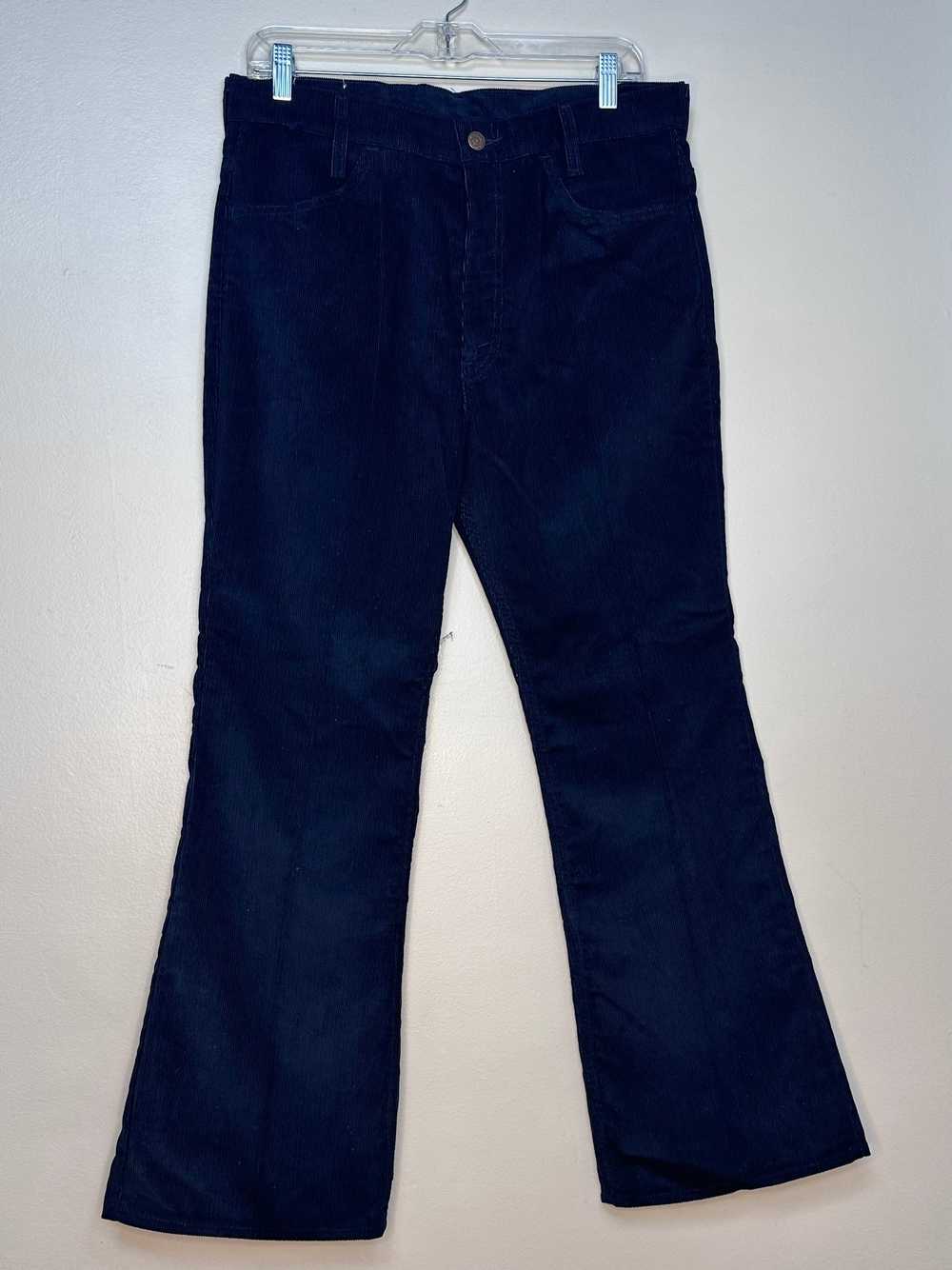 1970s Levi’s 946 Bell Bottom Navy Blue Corduroy J… - image 2