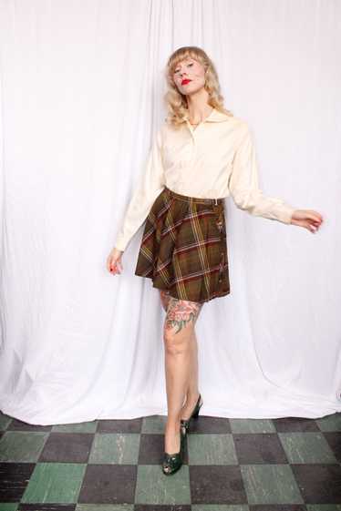 1990s Plaid Wool Mini Skirt - S/M