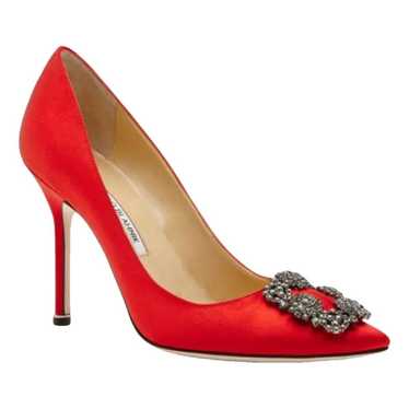 Manolo Blahnik Hangisi silk heels - image 1