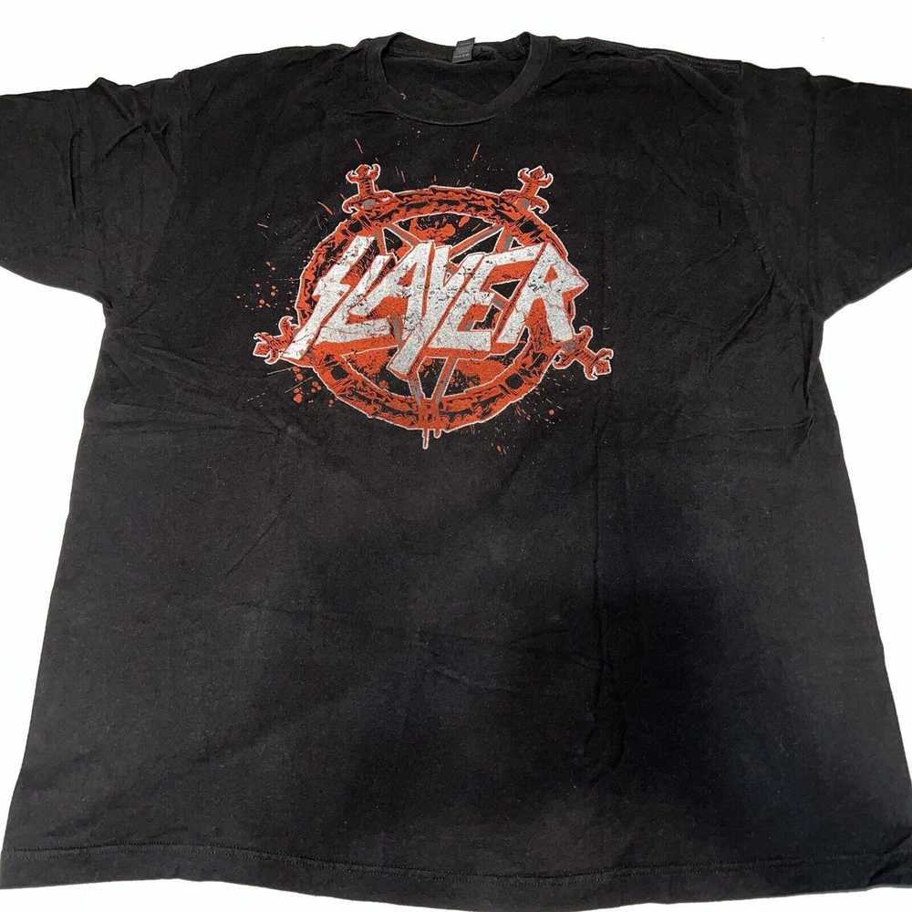 Tultex Slayer Metal Band Graphic T-Shirt Men’s Bl… - image 2