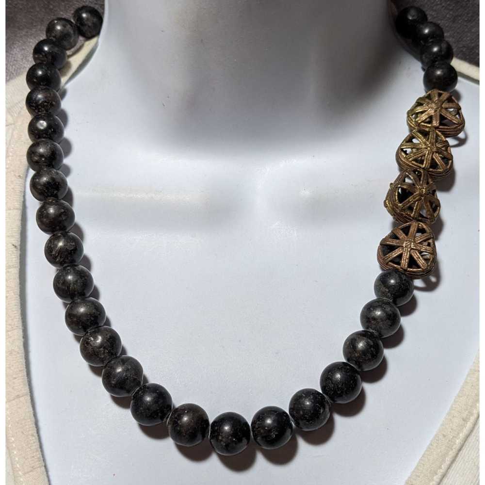 Other Vintage Carved Stone Beaded Bohemian Neckla… - image 5