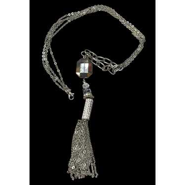 Other Y2K Glam Silver Abstract Tassel Necklace