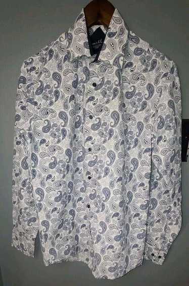 Designer Azure Milano Men White Shirt With Paisley