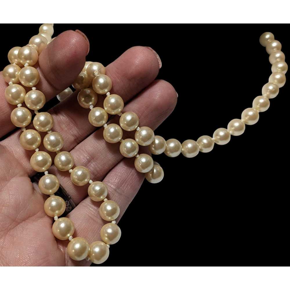 Other Vintage Glam Cream Faux Pearl Beaded Neckla… - image 6