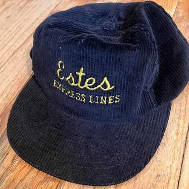 Vintage Vintage 90s Black Corduroy Trucker Hat Es… - image 1