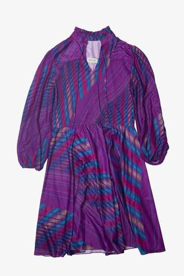 Vintage M.L.S. Ltd. Purple Patterned Dress - image 1